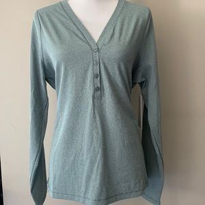 Athleta V-Neck Ribbed Henley